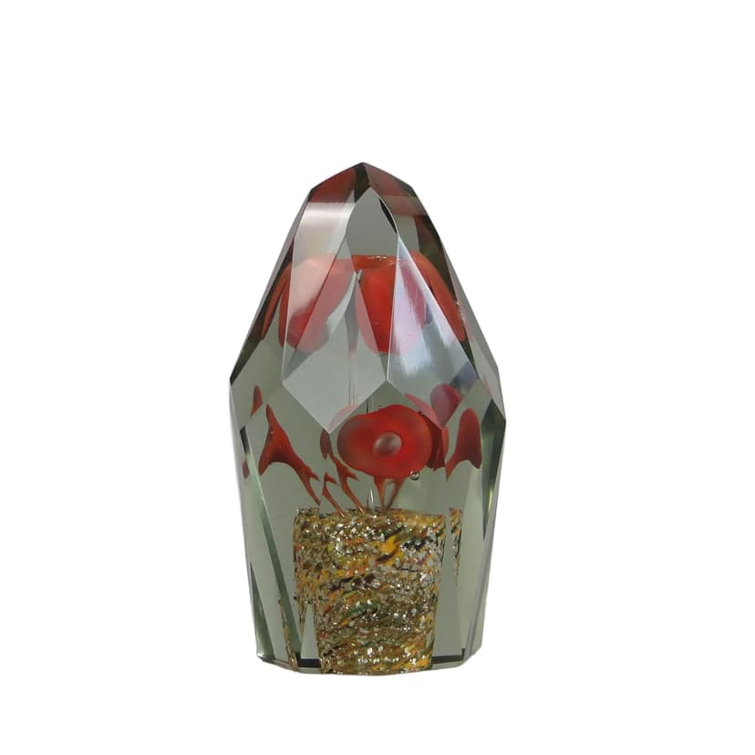 Przycisk do papieru, secesja, szkło kryształowe transparentny, Austro-Węgry, początek XX wieku