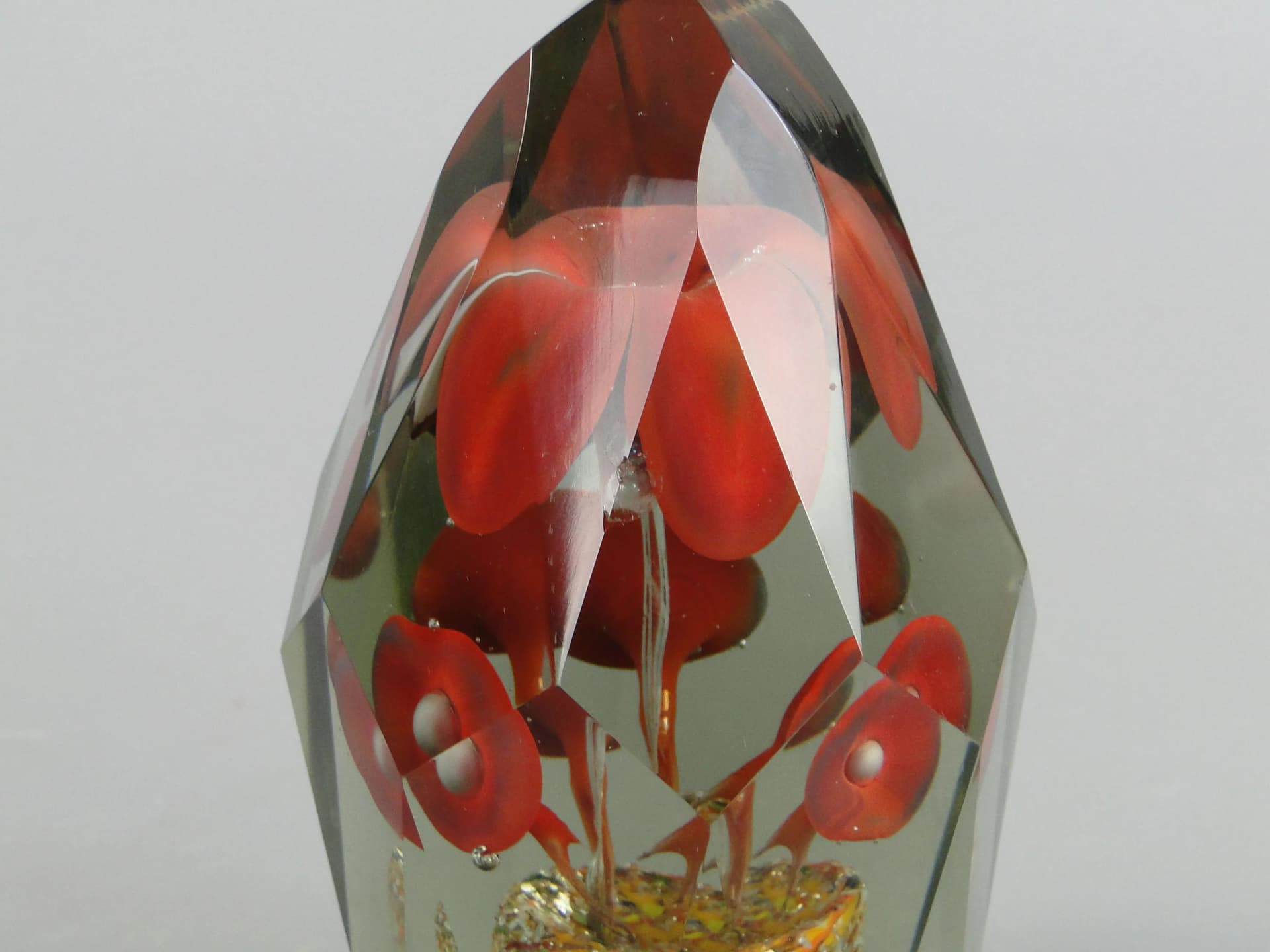 Przycisk do papieru, secesja, szkło kryształowe transparentny, Austro-Węgry, początek XX wieku - 11304