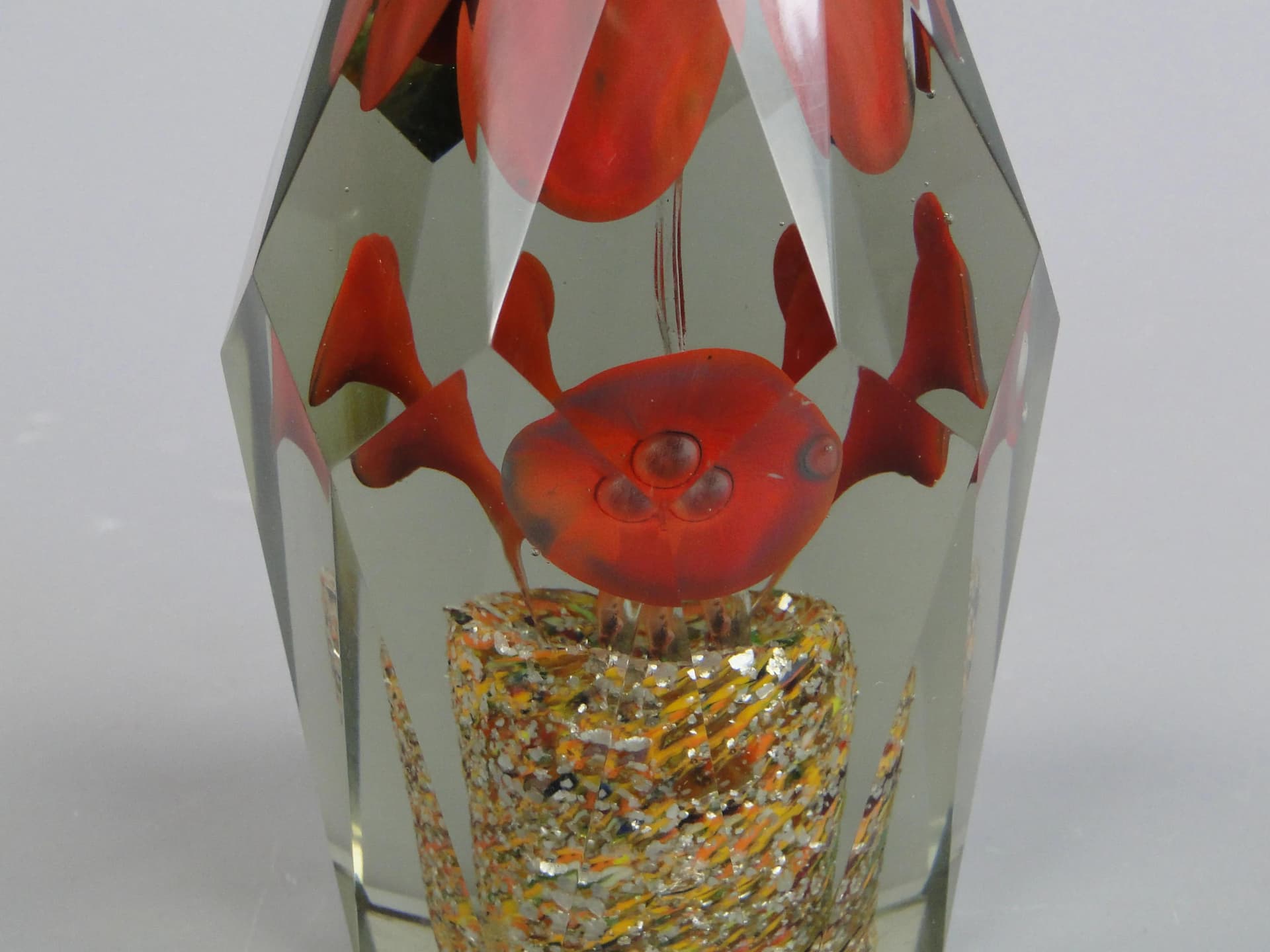 Przycisk do papieru, secesja, szkło kryształowe transparentny, Austro-Węgry, początek XX wieku - 11301