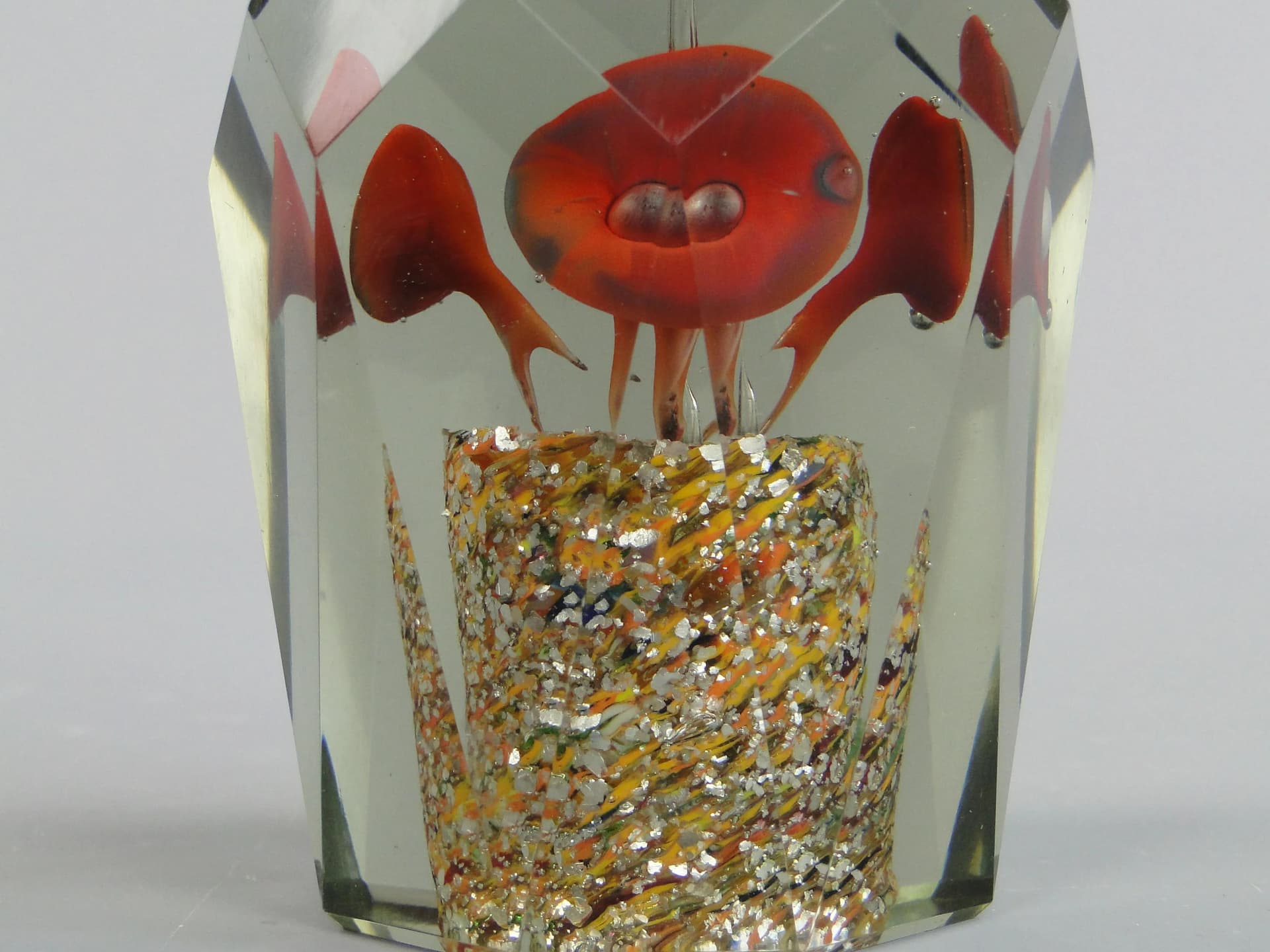 Przycisk do papieru, secesja, szkło kryształowe transparentny, Austro-Węgry, początek XX wieku - 11303