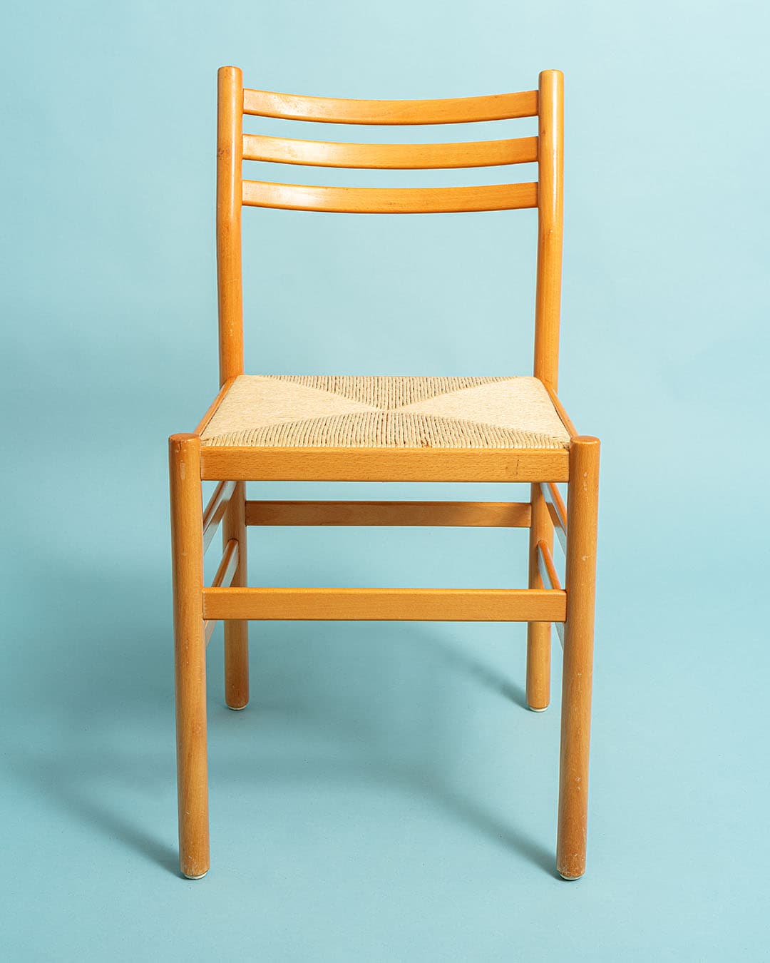 Komplet krzeseł jadalnianych, beżowy, buk, sznurek, Dania, lata 80. - 170955