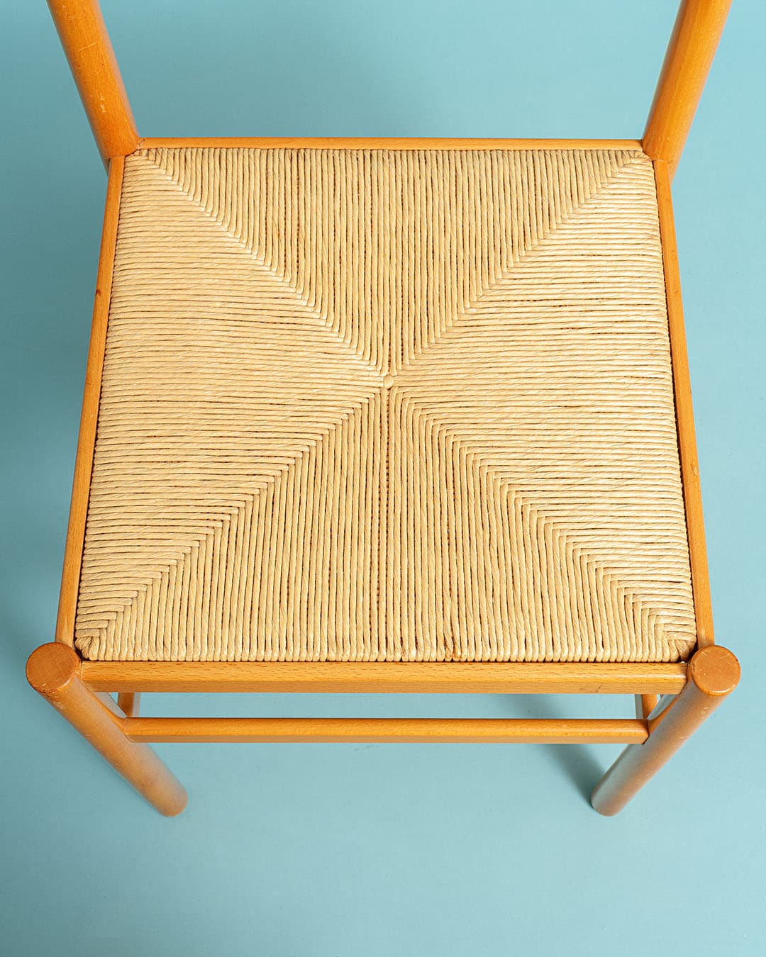 Komplet krzeseł jadalnianych, beżowy, buk, sznurek, Dania, lata 80. - 170954