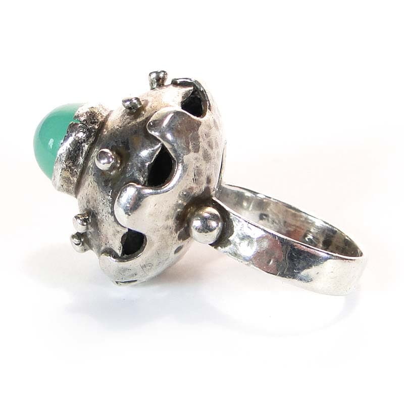 Pierścień modernistyczny, srebro, Polska, lata 60. - 171068