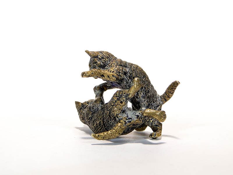 Baraszkujące kotki brąz wiedeński XIX w F. Bergman - 171310