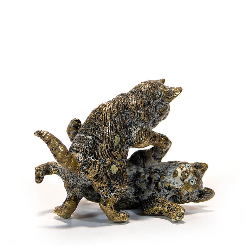 Baraszkujące kotki brąz wiedeński XIX w F. Bergman - 171309