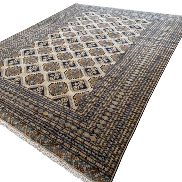 Dywan Buchara, Art déco, beżowy, wełna, Pakistan - WYMIARY