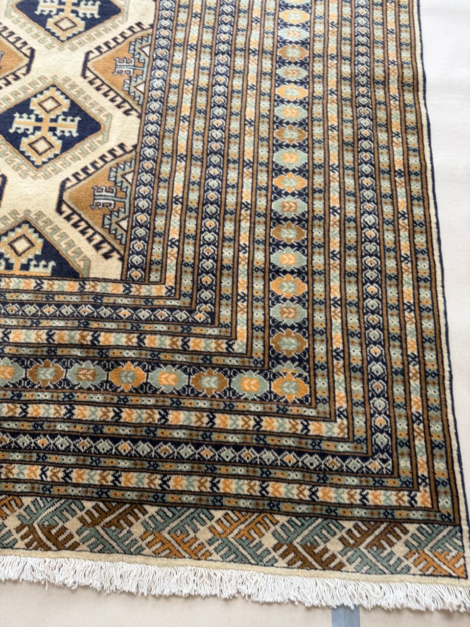 Dywan Buchara, Art déco, beżowy, wełna, Pakistan - 171317