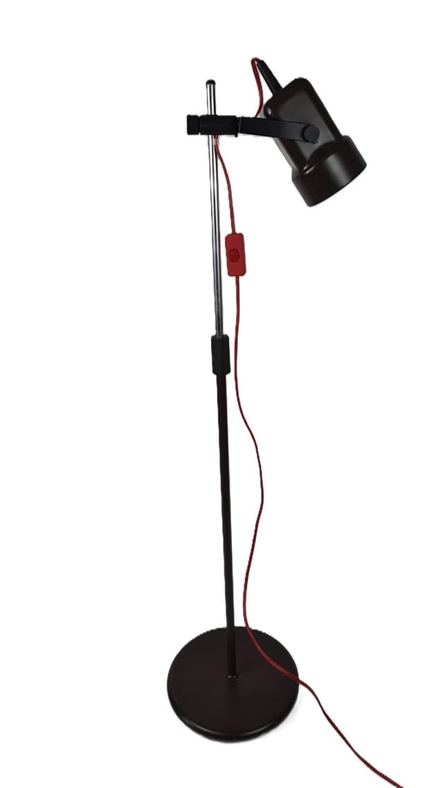 Lampa podłogowa z ruchomym reflektorem w stylu vintage, lata 70 - WYMIARY