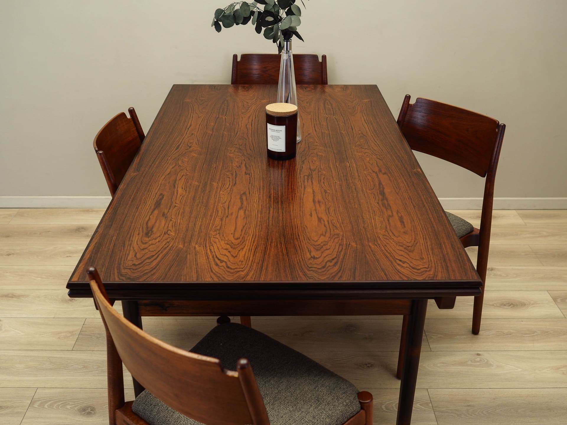 Stół jadalniany, palisander brązowy ciemny, proj. H. Kjaernulf, Dania, lata 60. - 171495