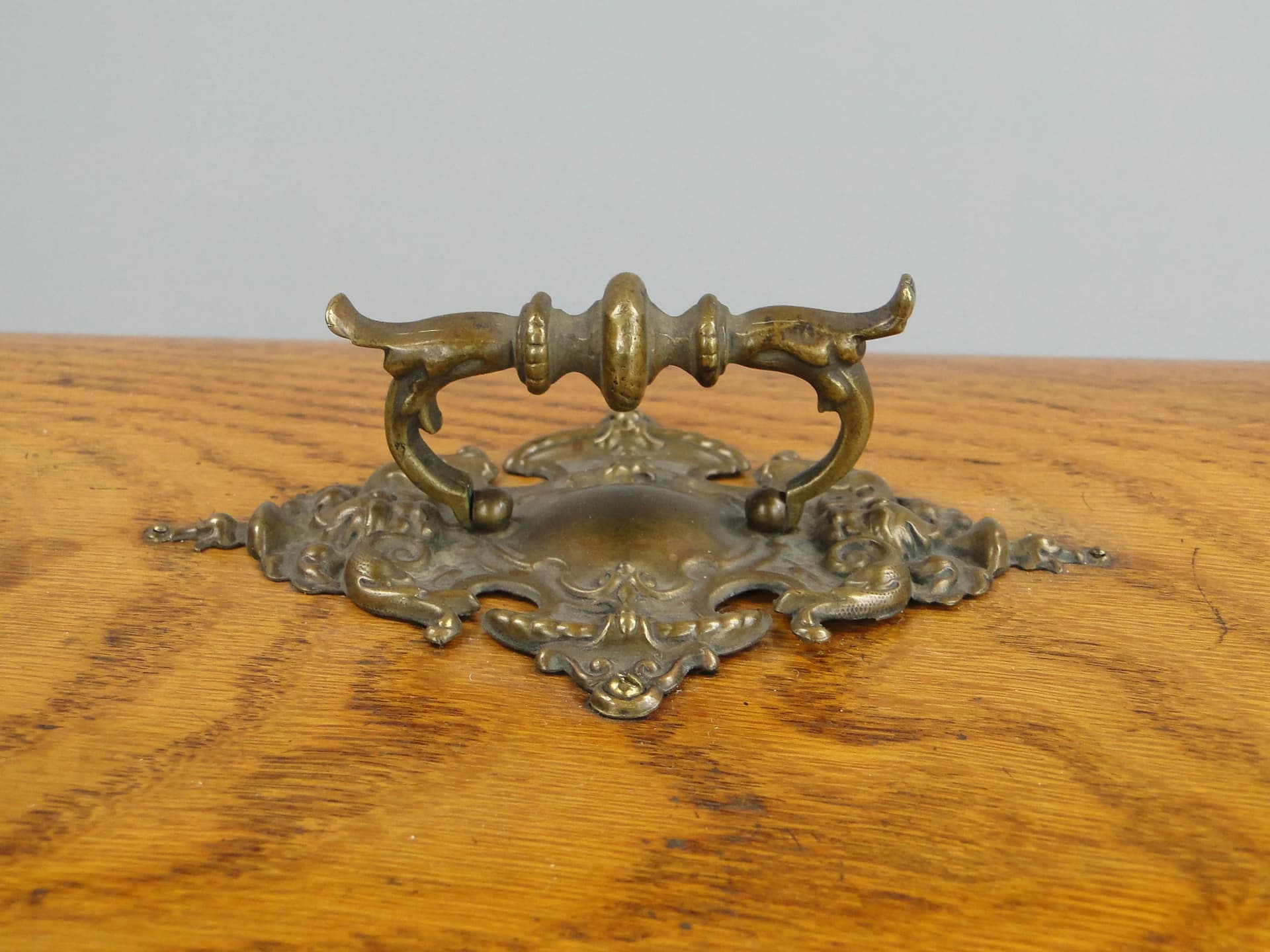 Kaseta biedermeier, brązowy, dąb, Austria, XIX w. - 11375