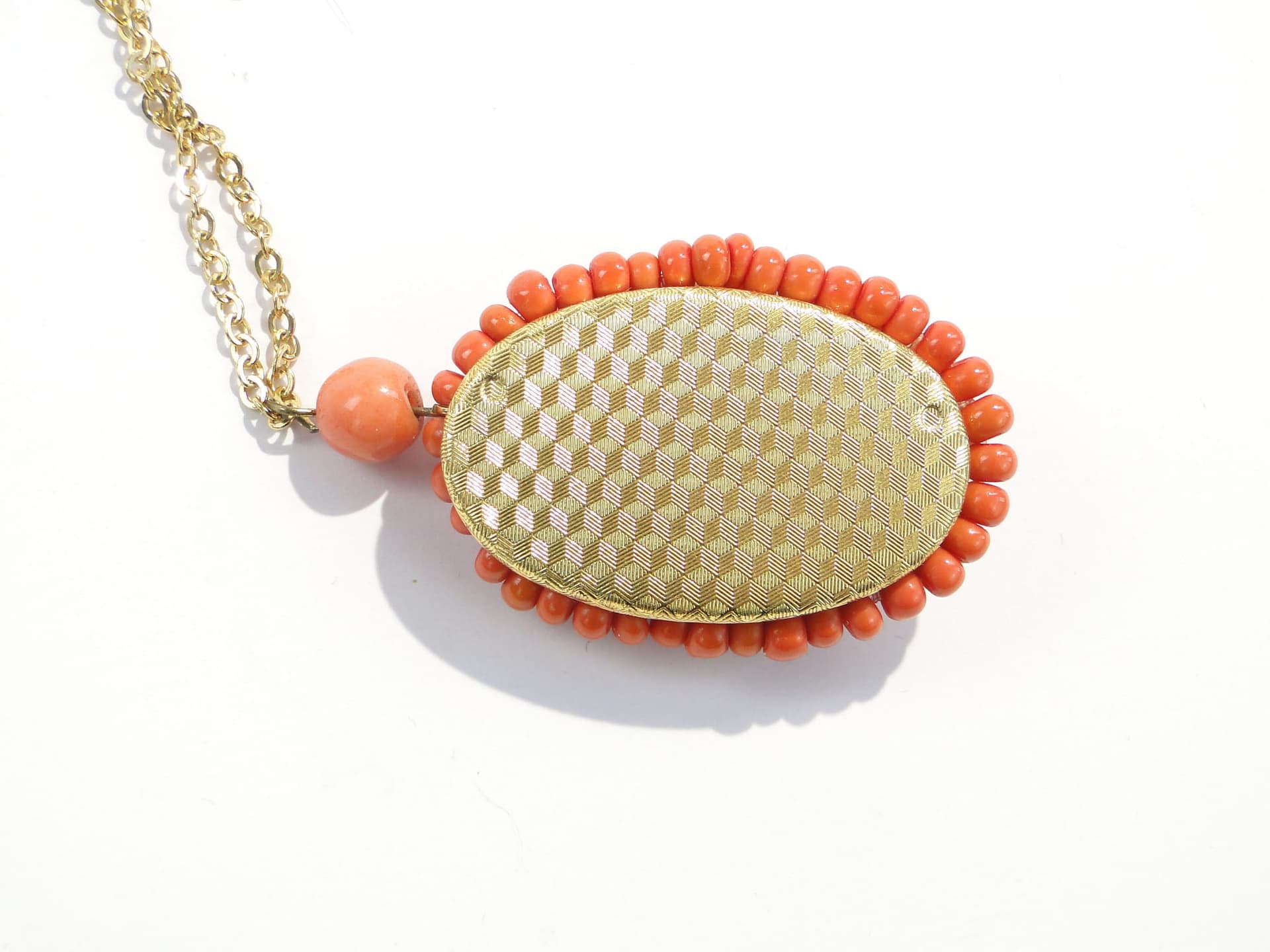 Naszyjnik koralowy czerwony, lata 50. - 171622