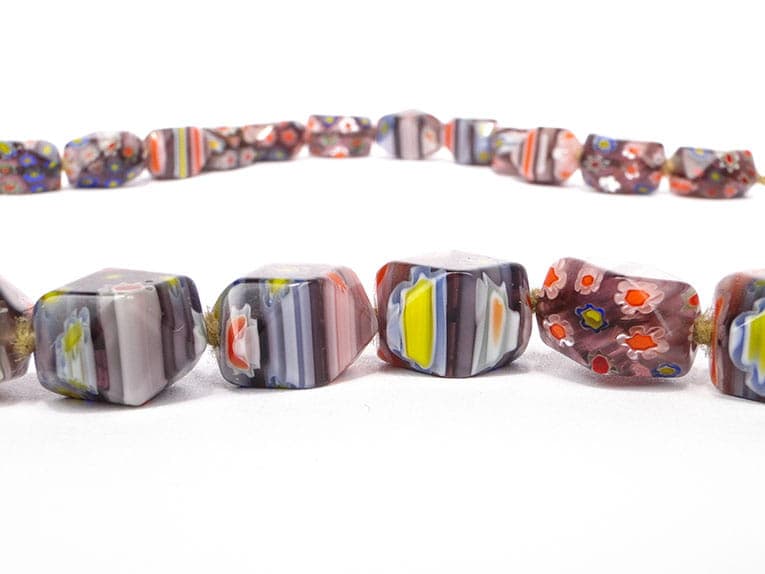 Naszyjnik millefiori, szkło multicolor, Murano, Włochy, lata 60. - 171678