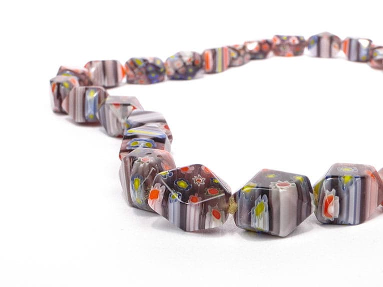 Naszyjnik millefiori, szkło multicolor, Murano, Włochy, lata 60. - 171683