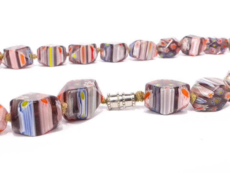 Naszyjnik millefiori, szkło multicolor, Murano, Włochy, lata 60. - 171681