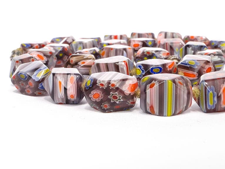 Naszyjnik millefiori, szkło multicolor, Murano, Włochy, lata 60. - 171679