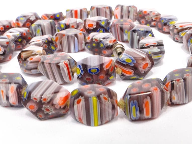Naszyjnik millefiori, szkło multicolor, Murano, Włochy, lata 60. - 171680