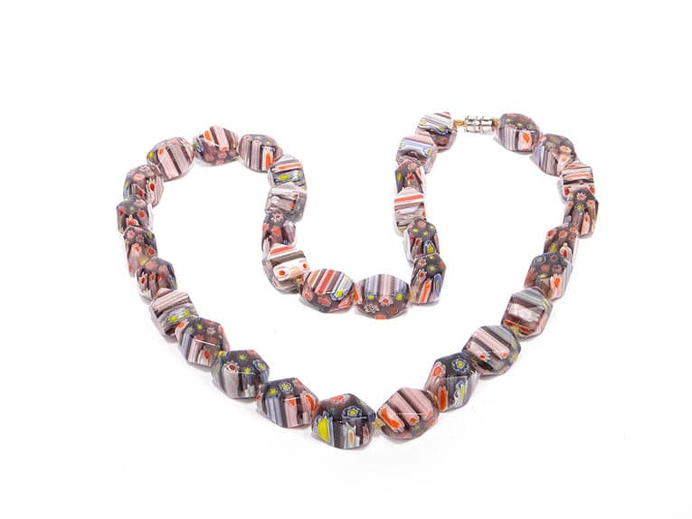 Naszyjnik millefiori, szkło multicolor, Murano, Włochy, lata 60. - 171677