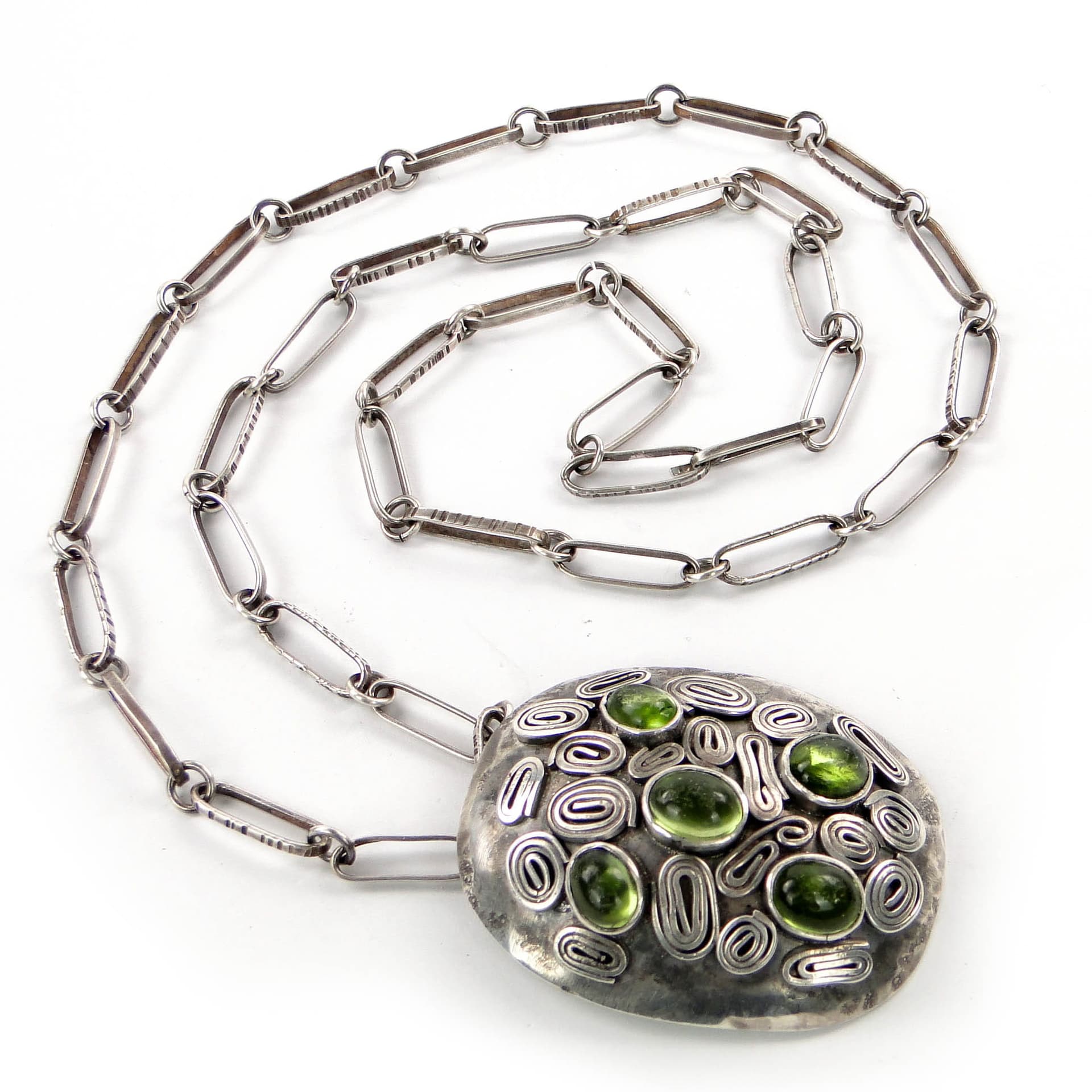 Naszyjnik modernistyczny, srebro, Polska, lata 60.