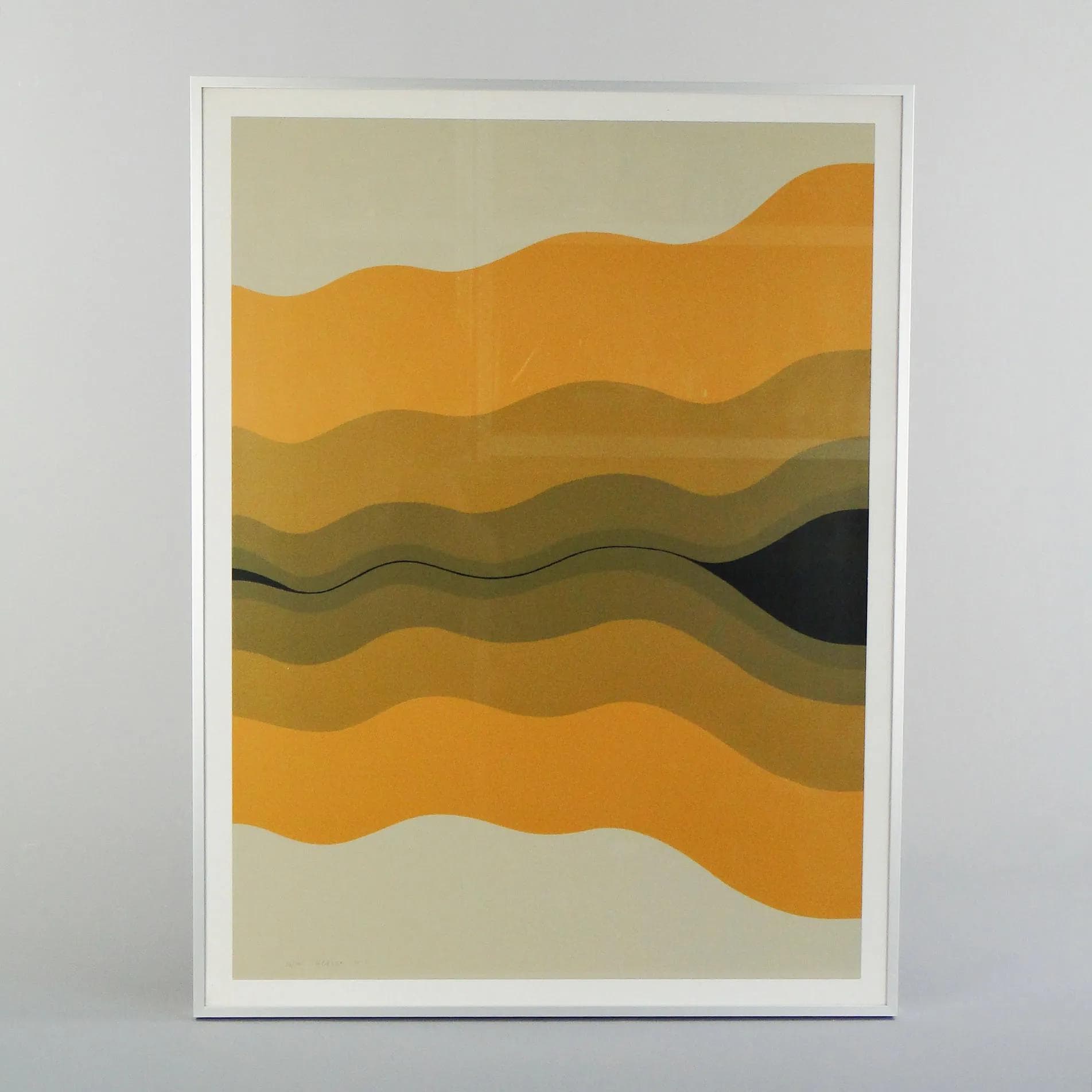 Grafika, serigrafia wielobarwna, papier, aut. H. Grohe, Niemcy, lata 70. - 11437