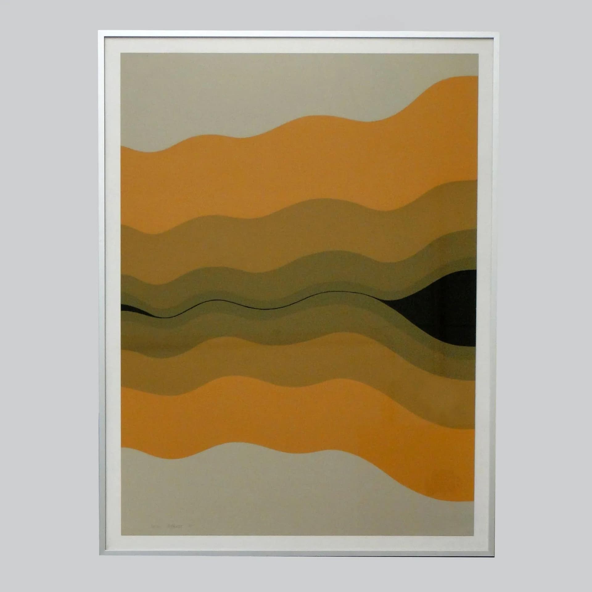 Grafika, serigrafia wielobarwna, papier, aut. H. Grohe, Niemcy, lata 70. - 11440