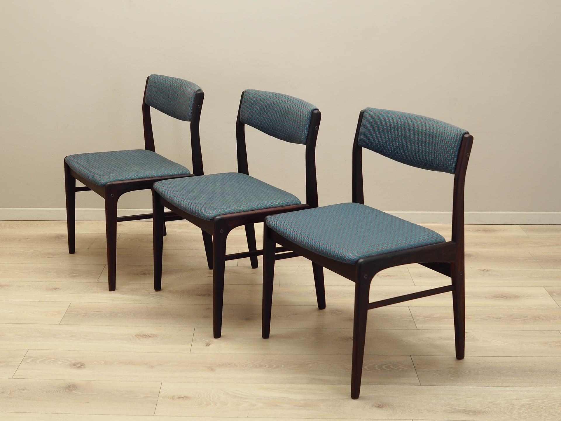 Komplet trzech krzeseł, palisander multikolor, Dania, lata 70. - 171791