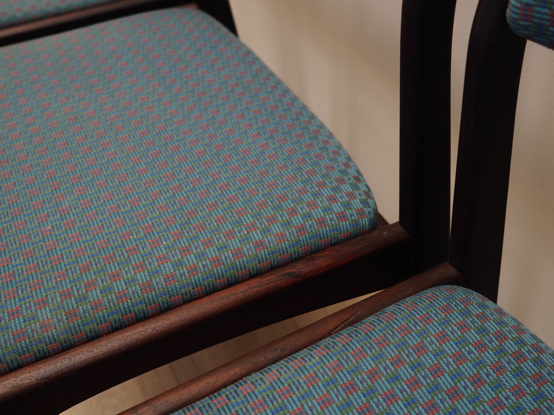 Komplet trzech krzeseł, palisander multikolor, Dania, lata 70. - 171796