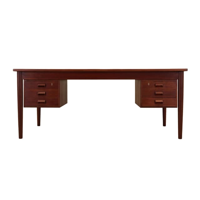 Desk, brown teak, by B. Mogensen, Denmark, 1960s. - DIMENSION