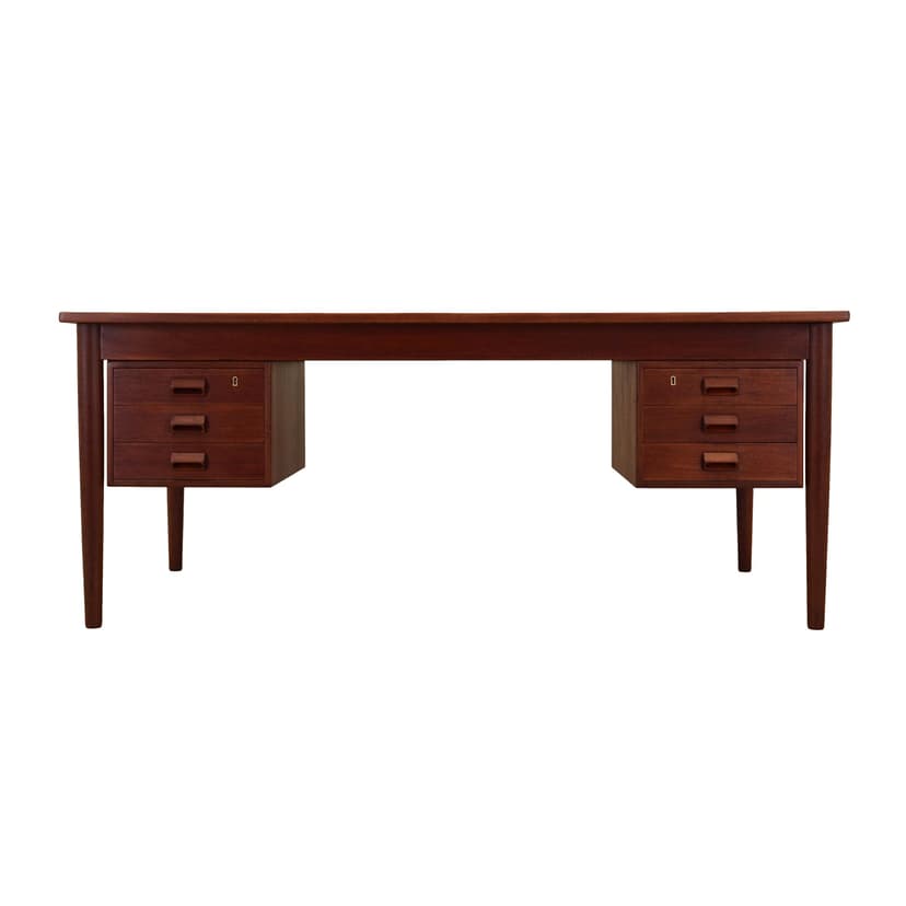 Desk, brown teak, by B. Mogensen, Denmark, 1960s.