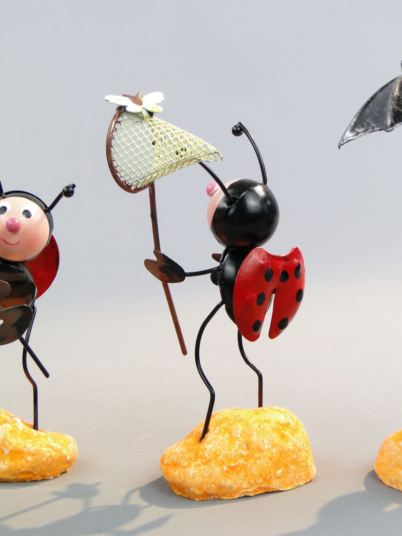 Zestaw czterech figurek biedronek, multicolor, metal, Czechosłowacja, lata 70. - 171851