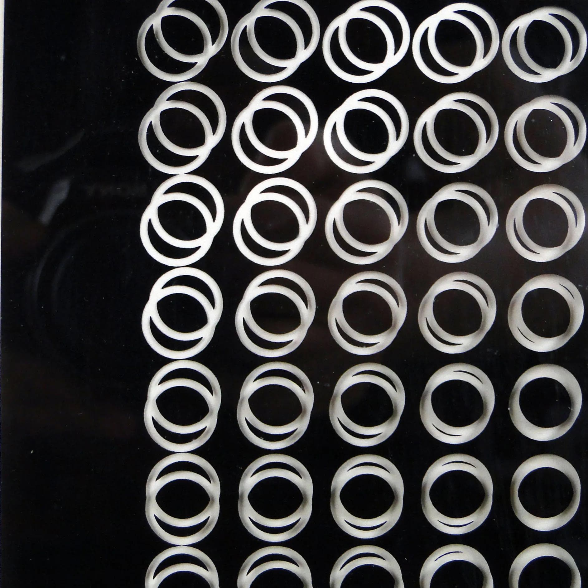 Op art print, grey, glass, by V. Vasarely, France, 1970s. - 11411