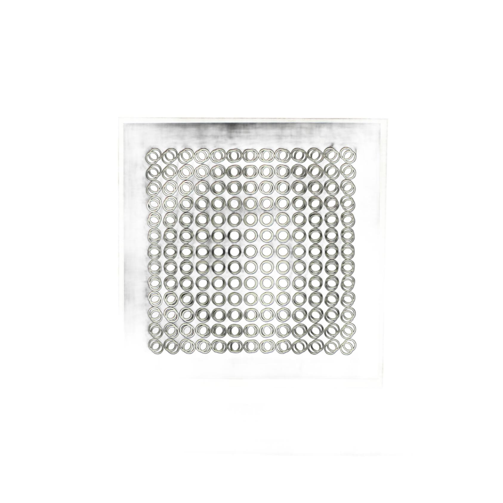 Op art print, grey, glass, by V. Vasarely, France, 1970s.