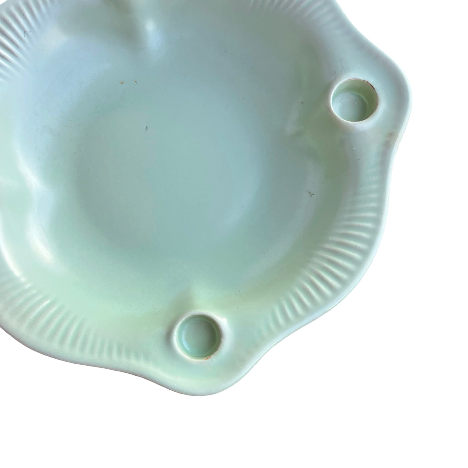 Talerz adwentowy / świecznik ceramiczny, Jasba, Niemcy lata 60. | miętowo-zielony - 172031