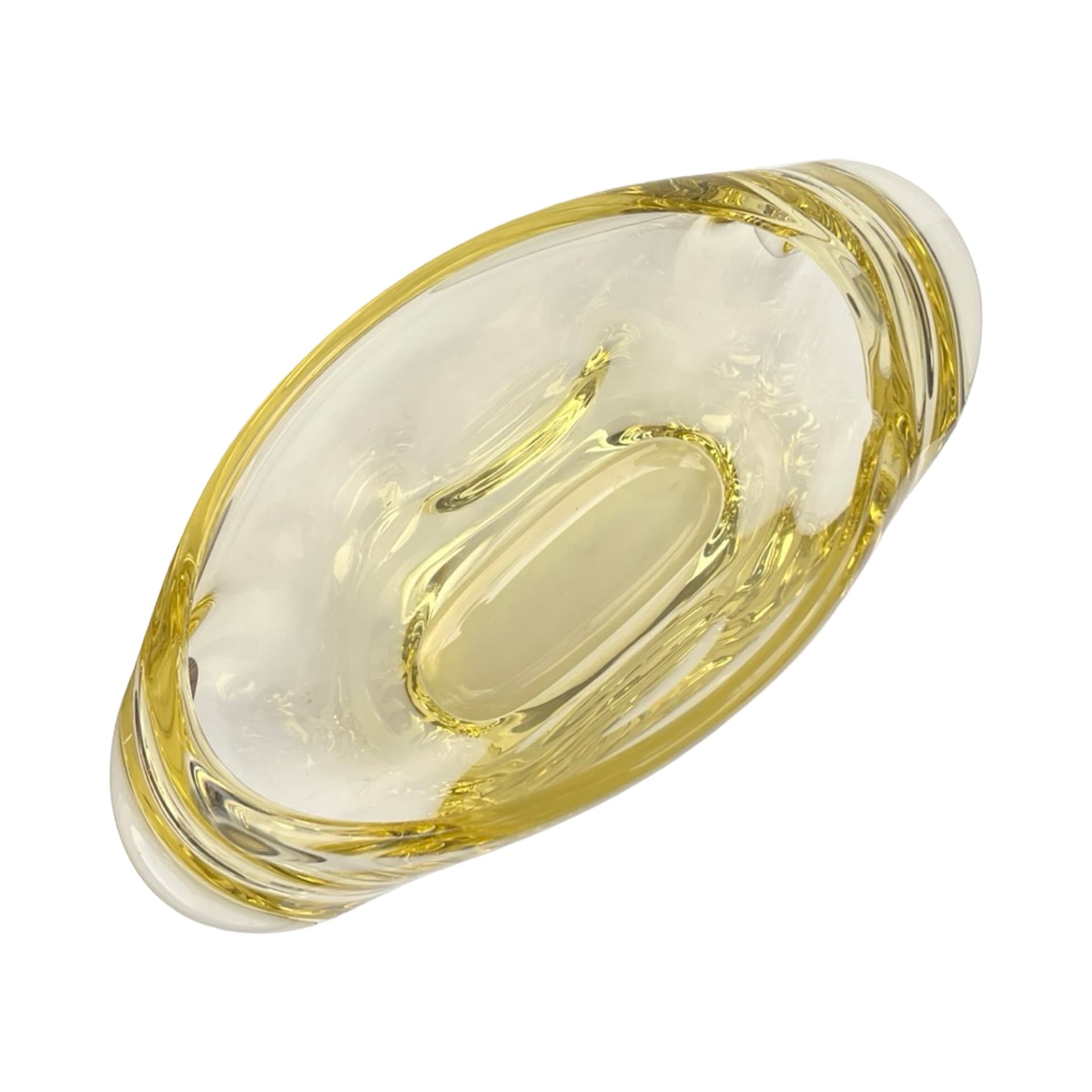 Vase, yellow glass, by M. Klinger, Železný Brod Sklo, Czechoslovakia, 1960s. - 172041