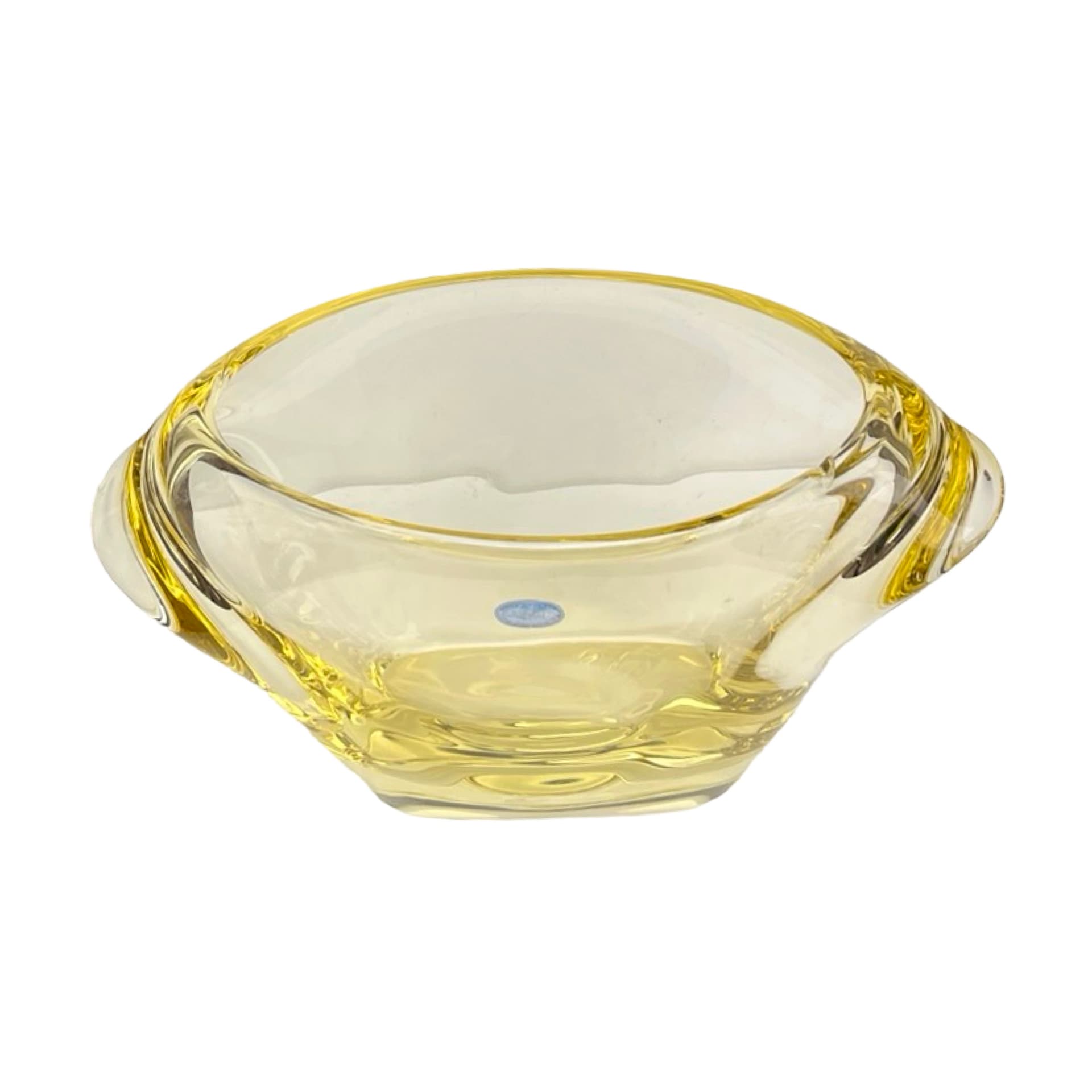 Vase, yellow glass, by M. Klinger, Železný Brod Sklo, Czechoslovakia, 1960s. - 172046