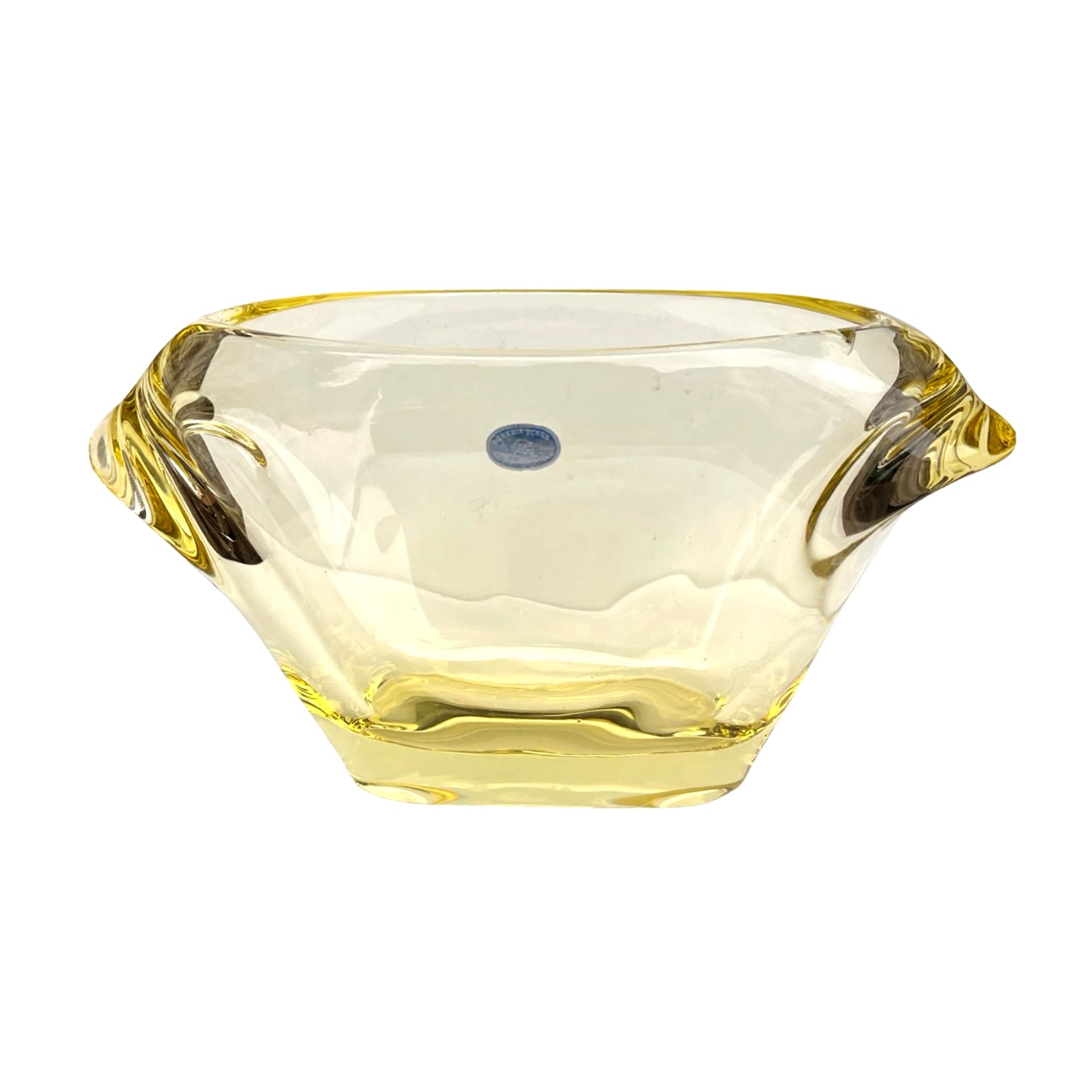 Vase, yellow glass, by M. Klinger, Železný Brod Sklo, Czechoslovakia, 1960s. - 172044