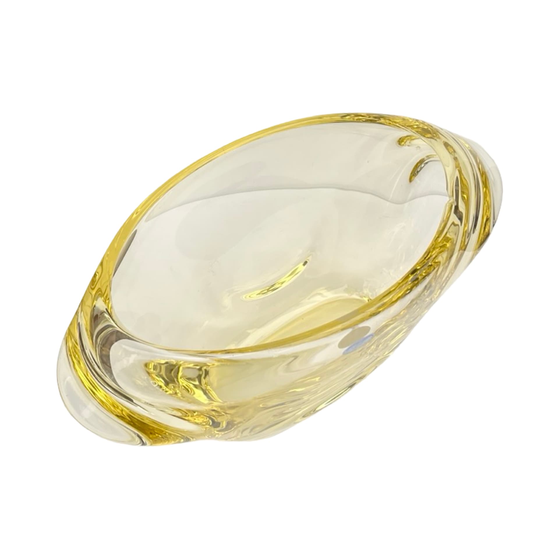 Vase, yellow glass, by M. Klinger, Železný Brod Sklo, Czechoslovakia, 1960s. - 172042