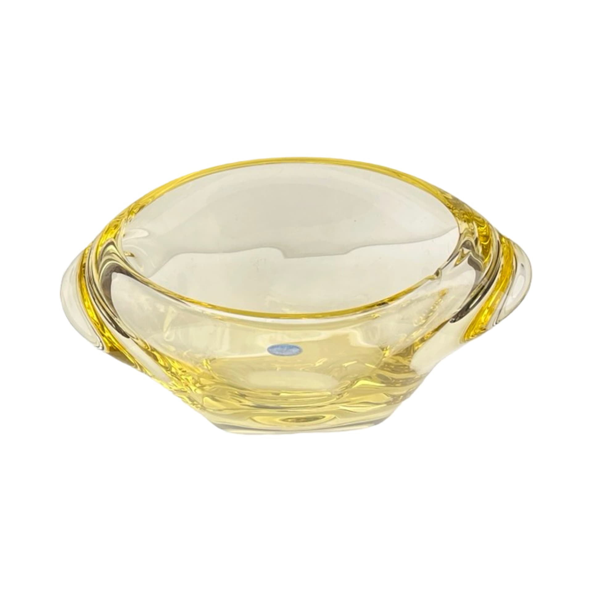 Vase, yellow glass, by M. Klinger, Železný Brod Sklo, Czechoslovakia, 1960s. - 172047