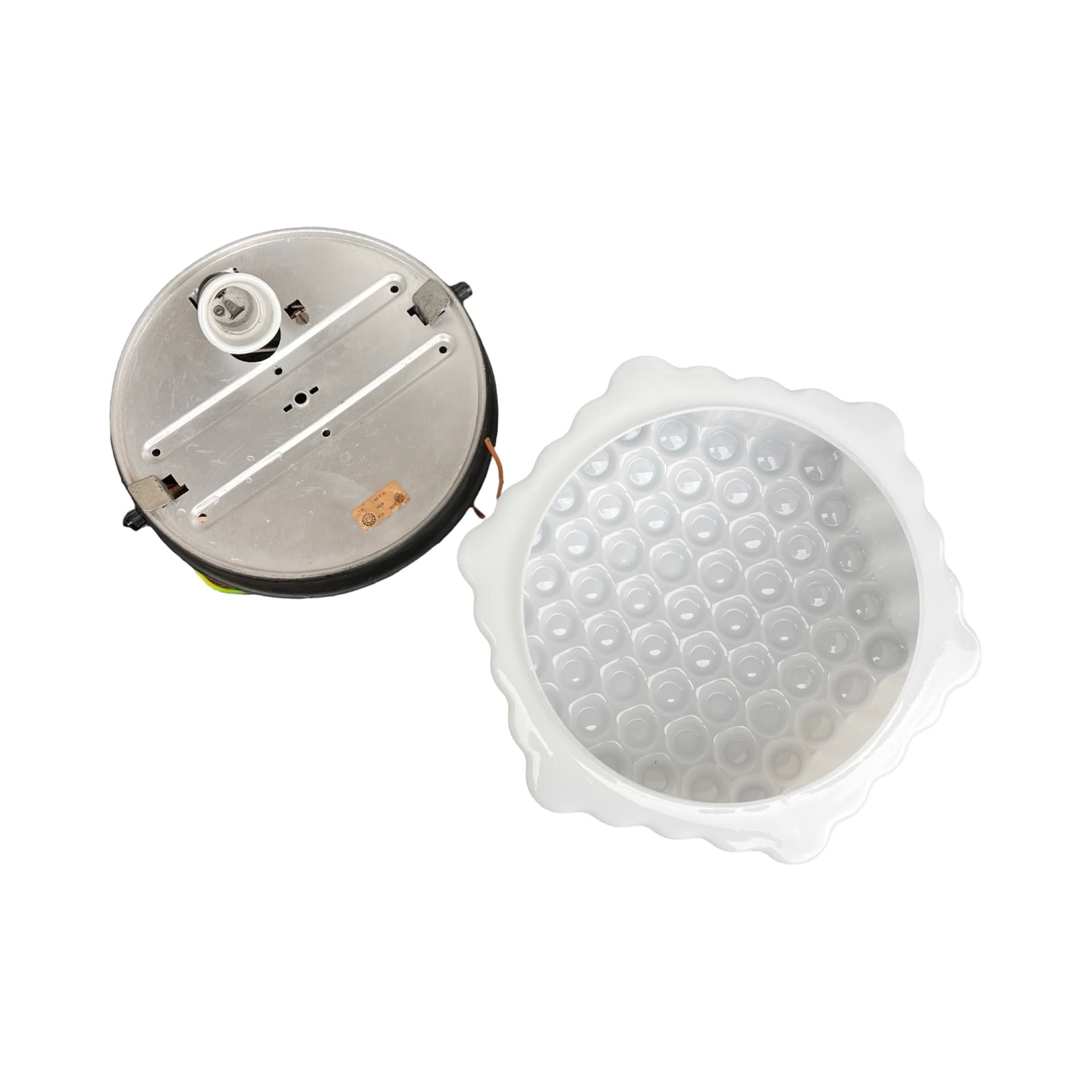 Wall Lamp Plaster Miodu, white glass, Kamenický Šenov, Czech Republic, 1970s. - 172091