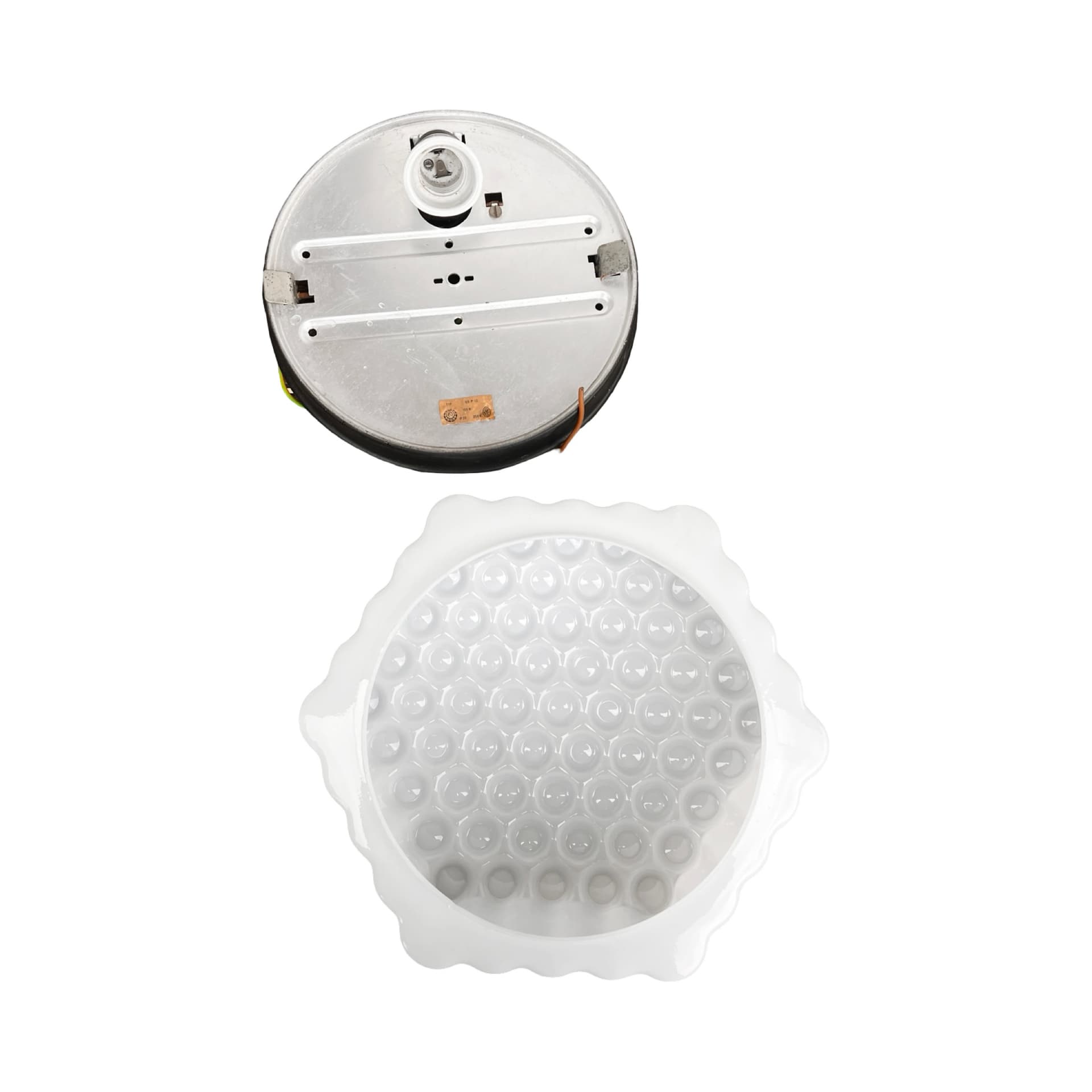 Wall Lamp Plaster Miodu, white glass, Kamenický Šenov, Czech Republic, 1970s. - 172093