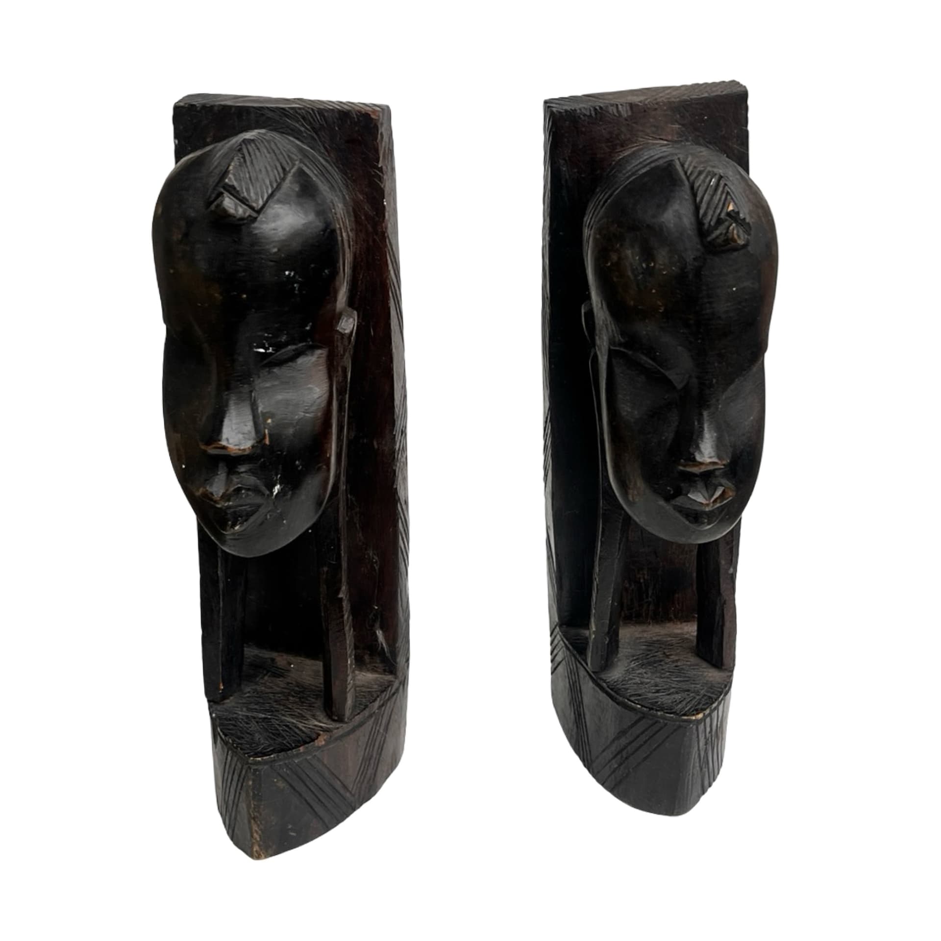 Podpórki pod książki – Kenia, heban, lata 70. Handmade - 172117