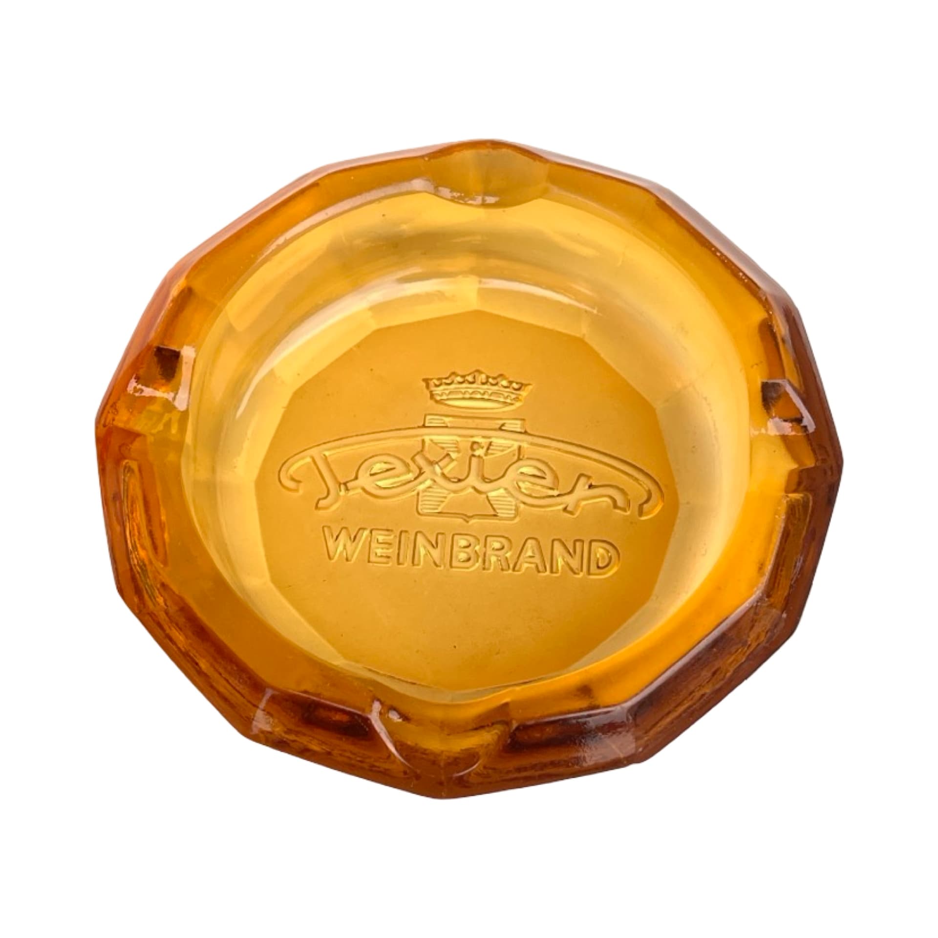 Popielniczka szklana reklamowa Texier Weinbrand, Niemcy, lata 70. - 172138