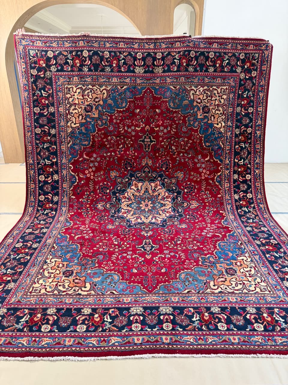 Rug Meshed, maroon wool, Iran - 172178
