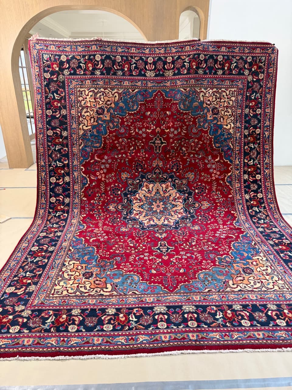 Rug Meshed, maroon wool, Iran - 172176