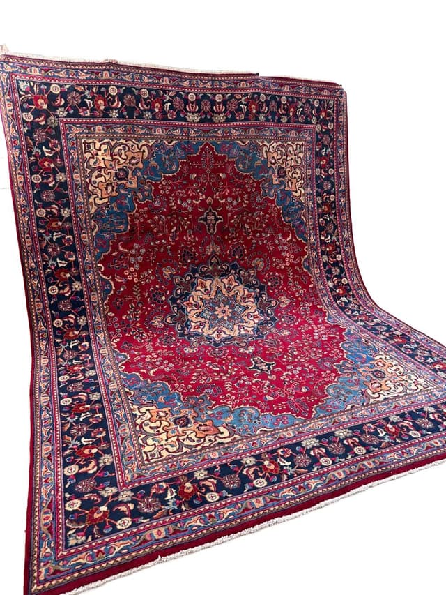 Rug Meshed, maroon wool, Iran - DIMENSION