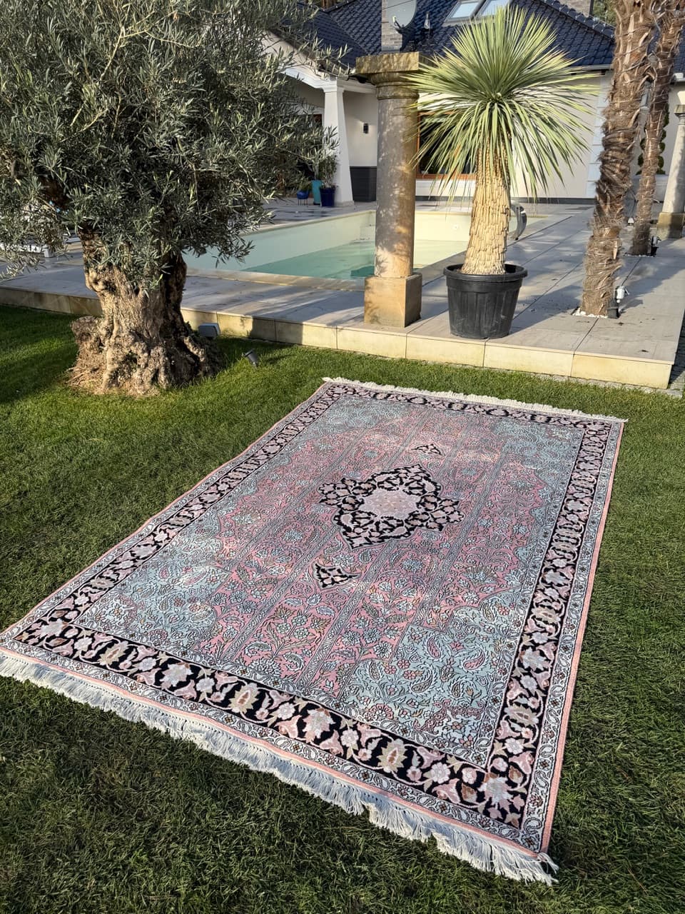 Rug Ghoum/Qom, red silk, India - 172208