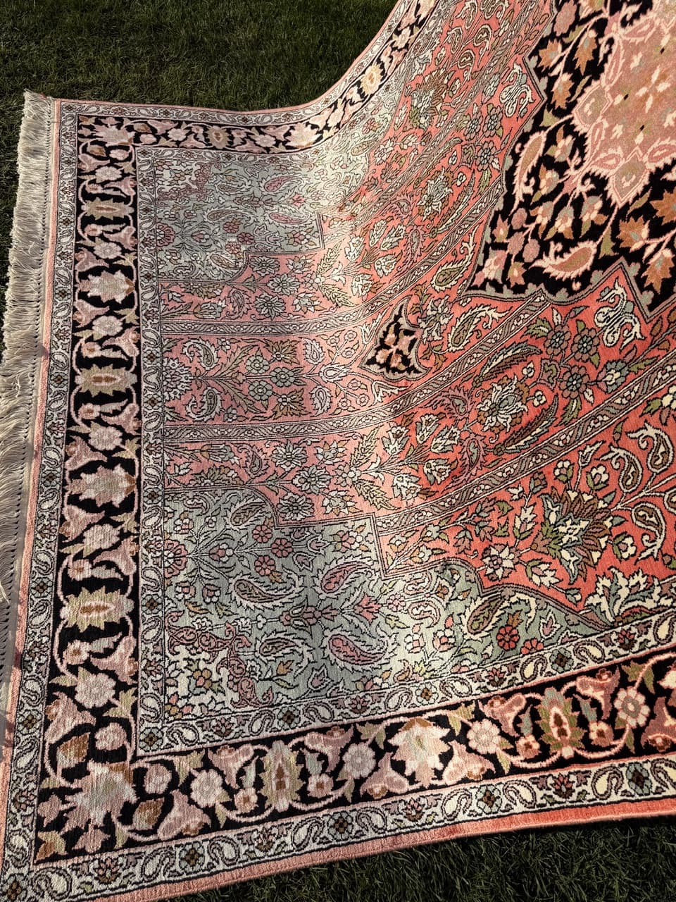 Rug Ghoum/Qom, red silk, India - 172215