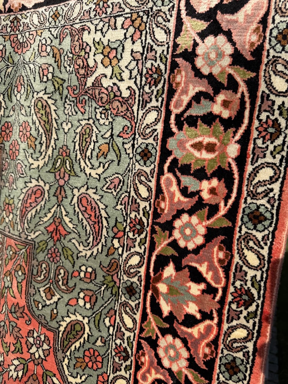 Rug Ghoum/Qom, red silk, India - 172205