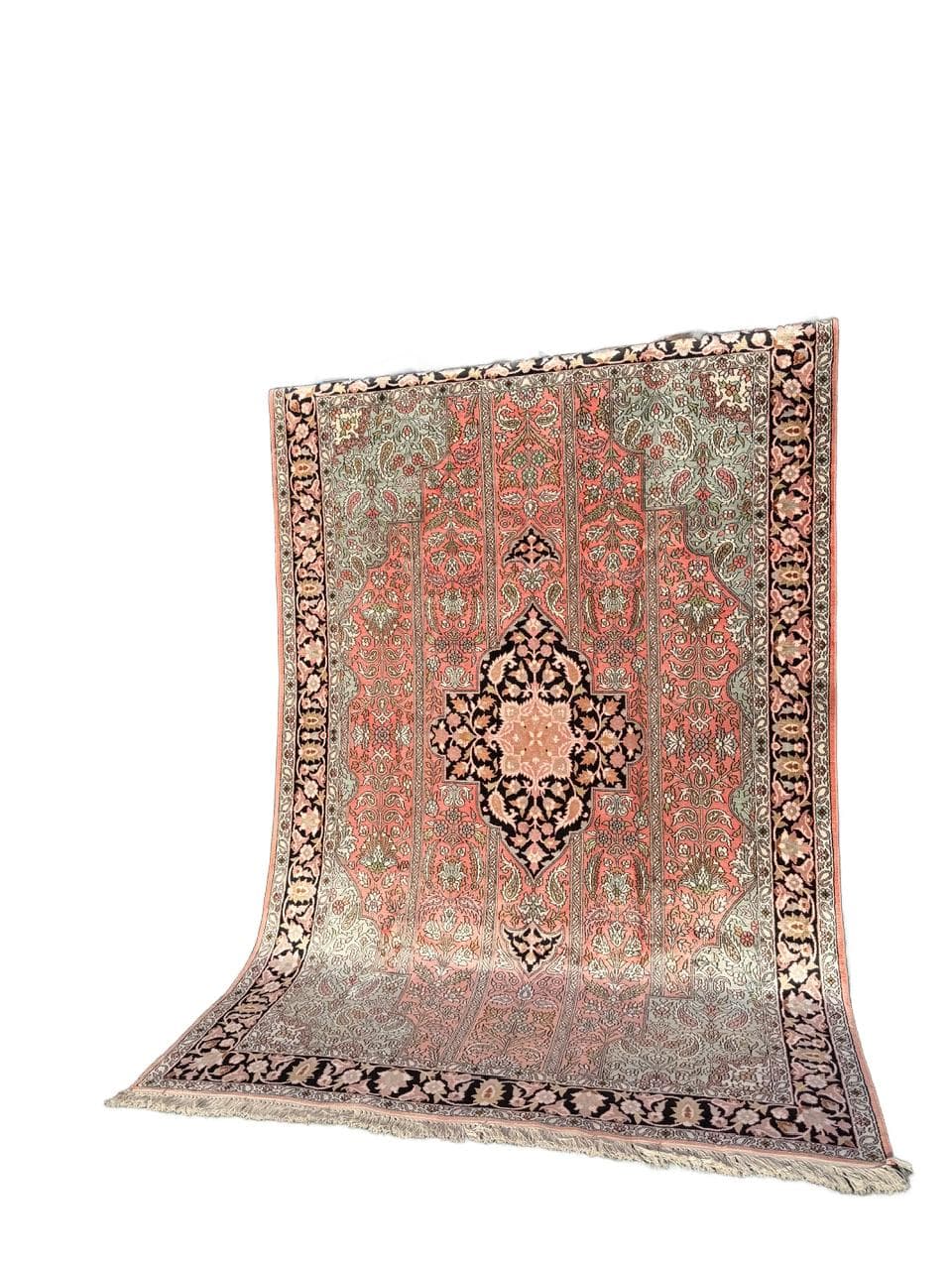 Rug Ghoum/Qom, red silk, India