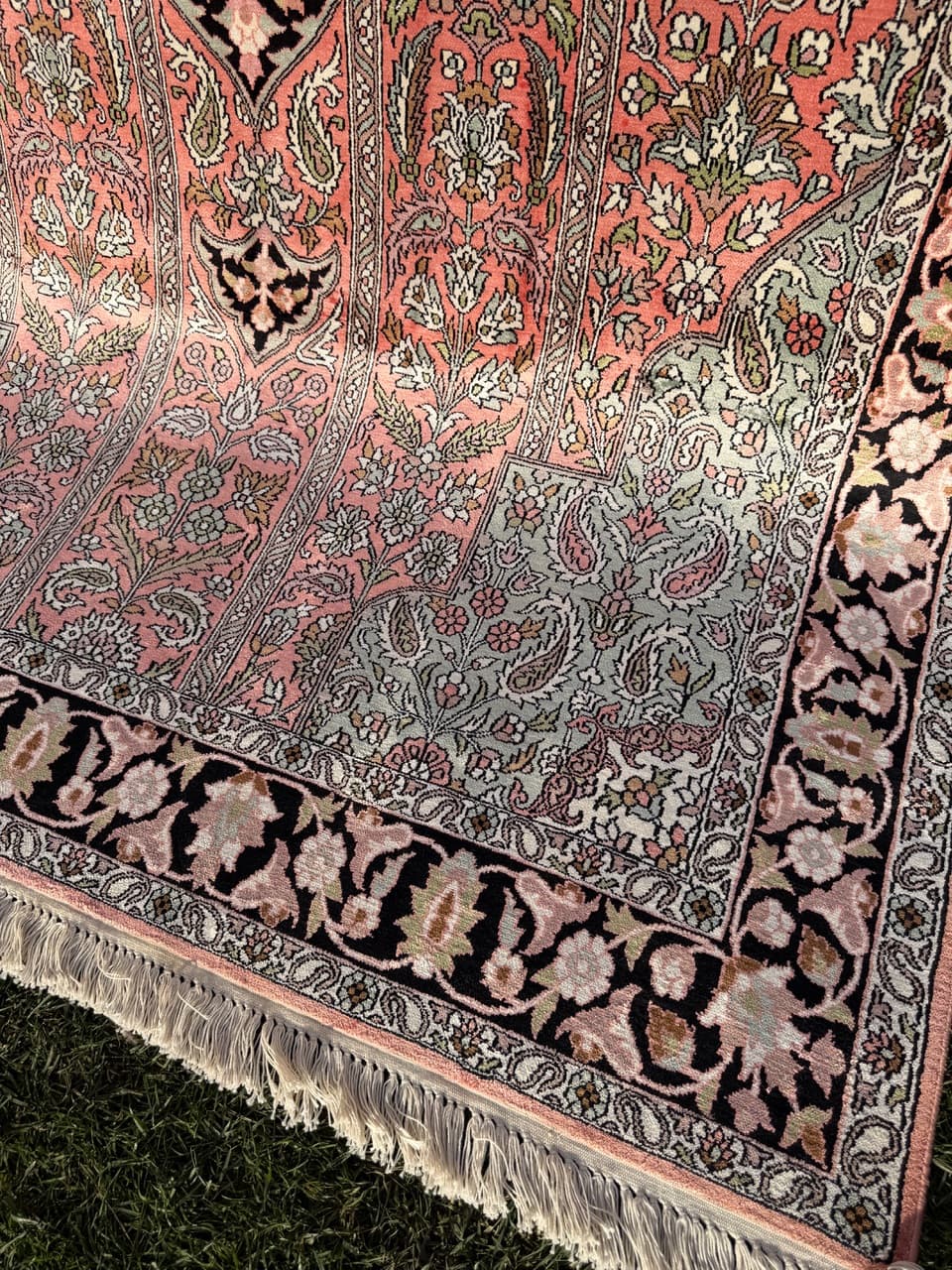 Rug Ghoum/Qom, red silk, India - 172210