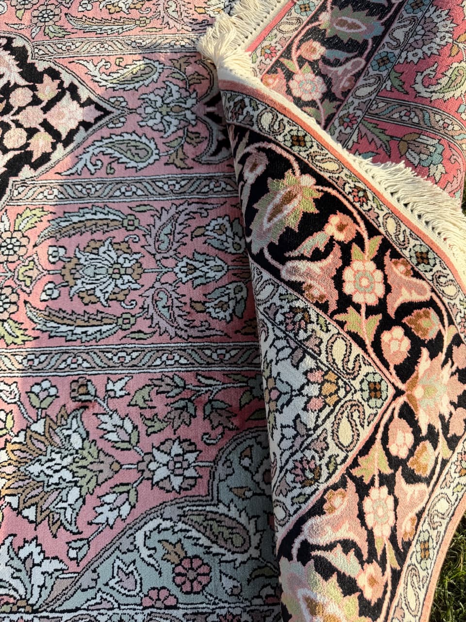 Rug Ghoum/Qom, red silk, India - 172207